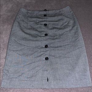 Grey with vertical button line Business Skirt